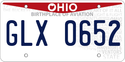 OH license plate GLX0652