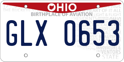 OH license plate GLX0653