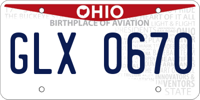 OH license plate GLX0670