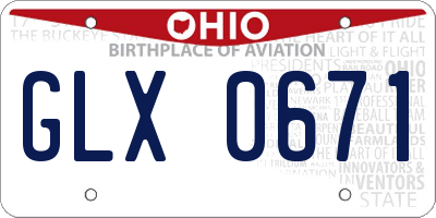 OH license plate GLX0671
