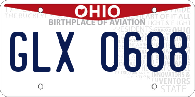OH license plate GLX0688