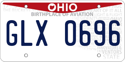 OH license plate GLX0696