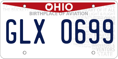 OH license plate GLX0699