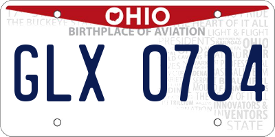 OH license plate GLX0704