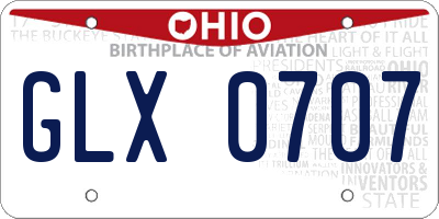 OH license plate GLX0707