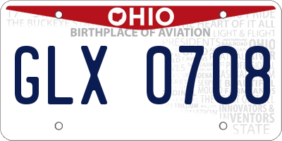 OH license plate GLX0708