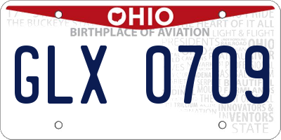 OH license plate GLX0709