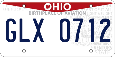 OH license plate GLX0712