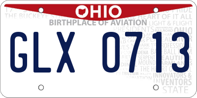 OH license plate GLX0713