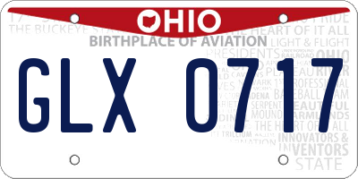 OH license plate GLX0717