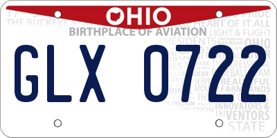 OH license plate GLX0722