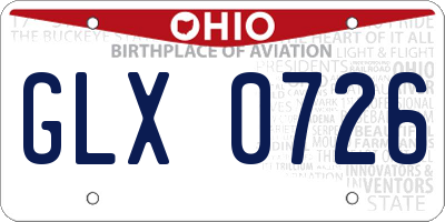 OH license plate GLX0726