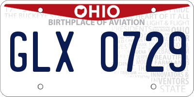 OH license plate GLX0729