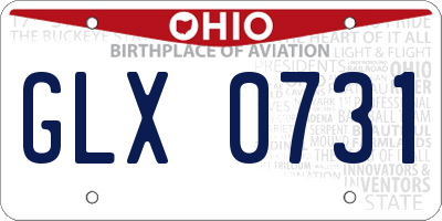 OH license plate GLX0731