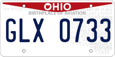 OH license plate GLX0733