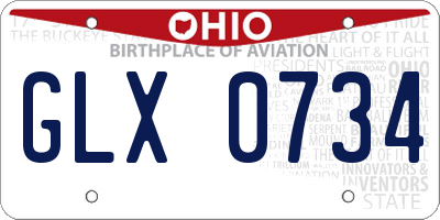 OH license plate GLX0734