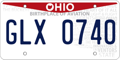 OH license plate GLX0740