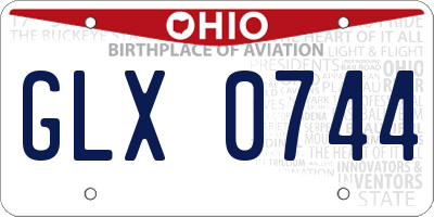 OH license plate GLX0744