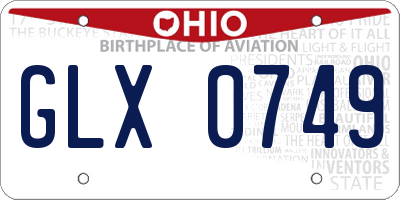 OH license plate GLX0749