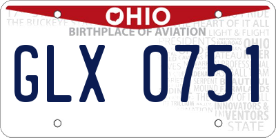OH license plate GLX0751