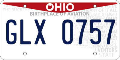 OH license plate GLX0757