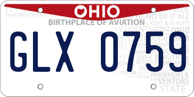 OH license plate GLX0759