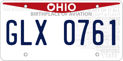 OH license plate GLX0761