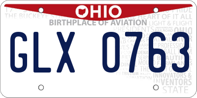 OH license plate GLX0763