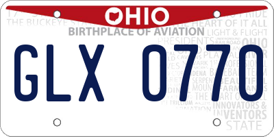OH license plate GLX0770