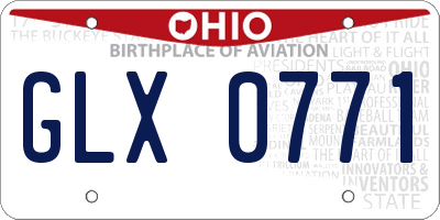 OH license plate GLX0771