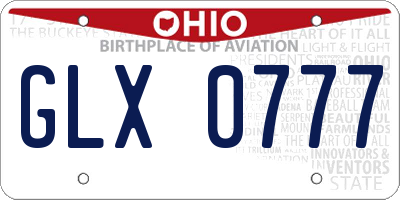 OH license plate GLX0777