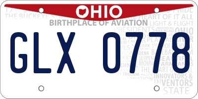 OH license plate GLX0778