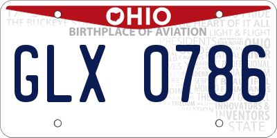 OH license plate GLX0786