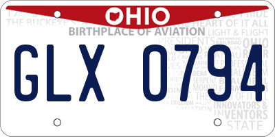 OH license plate GLX0794