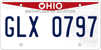 OH license plate GLX0797