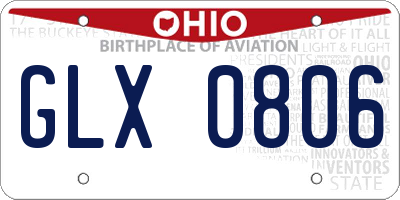 OH license plate GLX0806