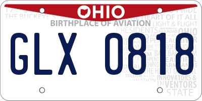 OH license plate GLX0818