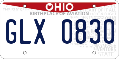 OH license plate GLX0830