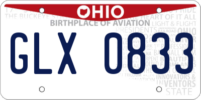 OH license plate GLX0833