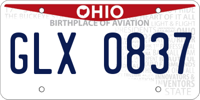 OH license plate GLX0837