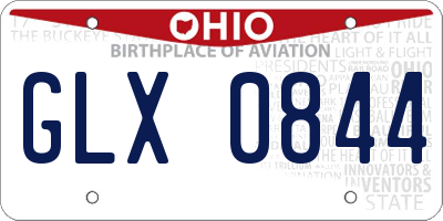 OH license plate GLX0844
