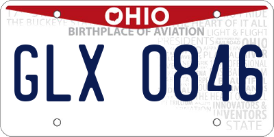 OH license plate GLX0846