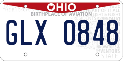 OH license plate GLX0848