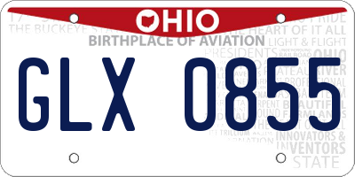 OH license plate GLX0855