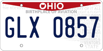OH license plate GLX0857