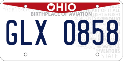 OH license plate GLX0858