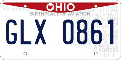 OH license plate GLX0861