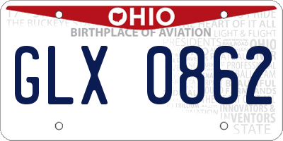 OH license plate GLX0862