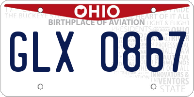 OH license plate GLX0867