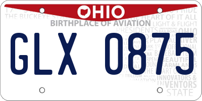 OH license plate GLX0875